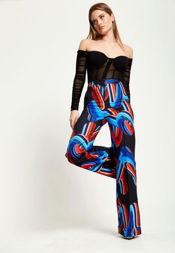 Womens Abstract Print Trouser In Black, Red And Blue - - 8 - NastyGal UK (+IE) - Modalova