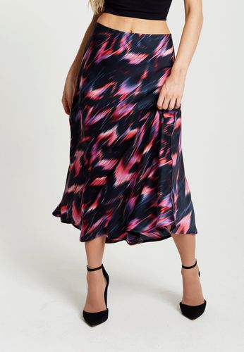 Womens Abstract Ikat Print Midi Skirt In And Pink - 8 - NastyGal UK (+IE) - Modalova
