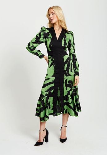 Womens Zebra Print Midi Dress With Front Slit And Long Sleeves - - 10 - NastyGal UK (+IE) - Modalova