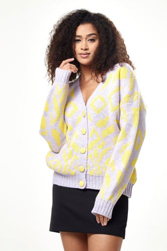 Womens Geometric Pattern Cardigan In Yellow And Lilac - - S/M - NastyGal UK (+IE) - Modalova