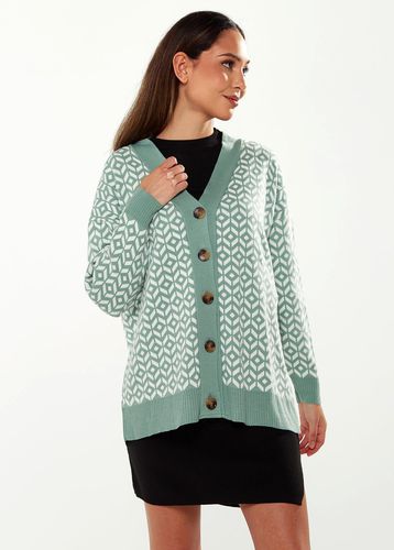 Womens Geometric Pattern Cardigan In & Cream - One Size - NastyGal UK (+IE) - Modalova