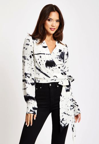 Womens Leopard Print Wrap Top With Long Sleeves - - 8 - NastyGal UK (+IE) - Modalova