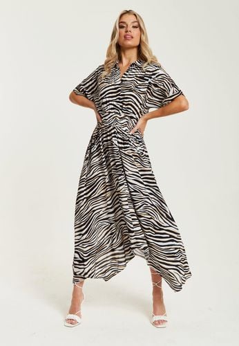 Womens Zebra Print Midi Dress - 6 - Liquorish - Modalova