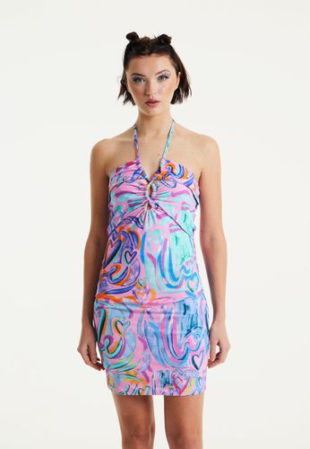 Womens Printed Jersey Mini Dress In Contrast Colours - - L - House of Holland - Modalova