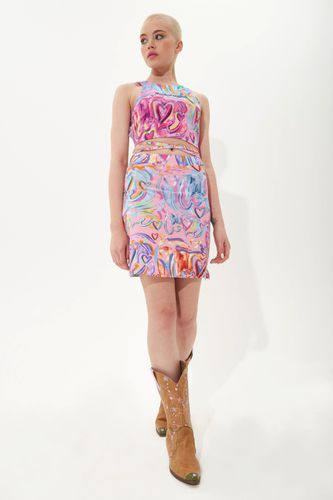 Womens Heart Print Mini Jersey Skirt - - XS - House of Holland - Modalova