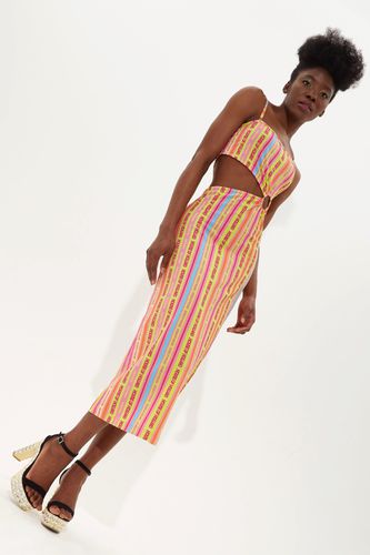Womens Printed Jersey Midi Dress With Cut Out Detail - - S - NastyGal UK (+IE) - Modalova