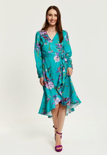 Womens Floral Print Midi Wrap Dress - 8 - Liquorish - Modalova
