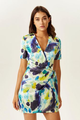 Womens Multicolour Abstract Print Mini Wrap Dress - 12 - NastyGal UK (+IE) - Modalova