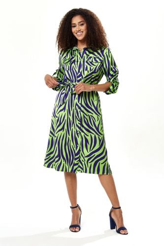 Womens Mint And Blue Zebra Print Midi Shirt Dress - - 8 - NastyGal UK (+IE) - Modalova