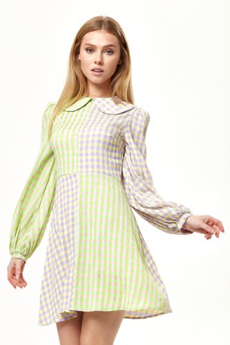 Womens Check Mini Dress With Collar - 14 - NastyGal UK (+IE) - Modalova