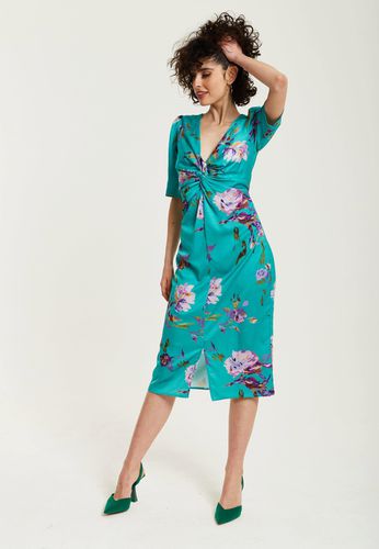 Womens Floral Knot Front Midi Dress - 8 - NastyGal UK (+IE) - Modalova