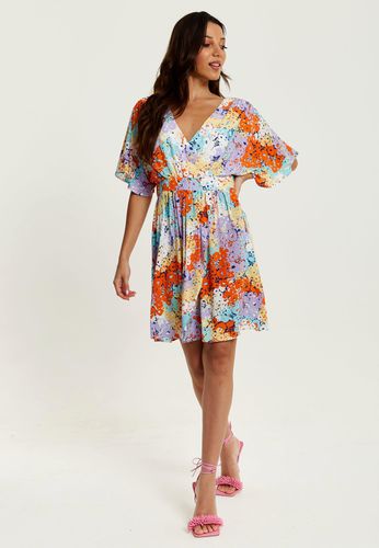 Womens Multicolour Floral Print Mini Dress With Open Back - 8 - NastyGal UK (+IE) - Modalova