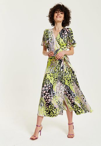 Womens Multicolour Abstract Print Midi Wrap Dress - 8 - Liquorish - Modalova