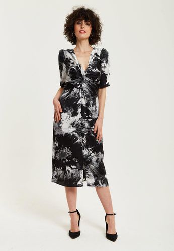 Womens Mono Abstract Print Knot Front Midi Dress - - 6 - NastyGal UK (+IE) - Modalova