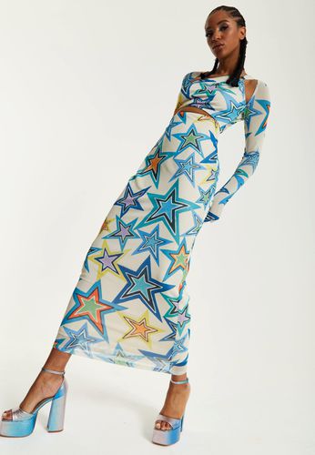 Womens Star Print Maxi Dress With Cut Out Details - - 8 - NastyGal UK (+IE) - Modalova