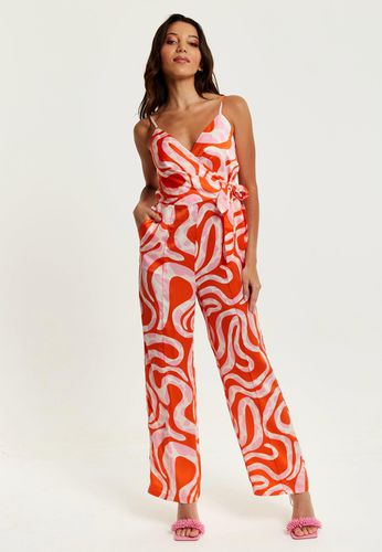 Womens Pink And Red Abstract Print Jumpsuit - - 10 - NastyGal UK (+IE) - Modalova