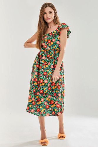 Womens Floral Print Cut Out Back Midi Dress - - 8 - NastyGal UK (+IE) - Modalova