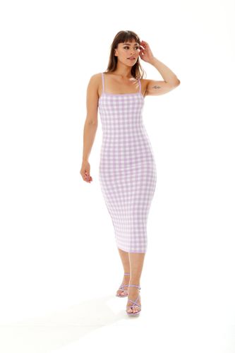 Womens Knitted Midi Dress in Lilac and White Check - - S/M - NastyGal UK (+IE) - Modalova