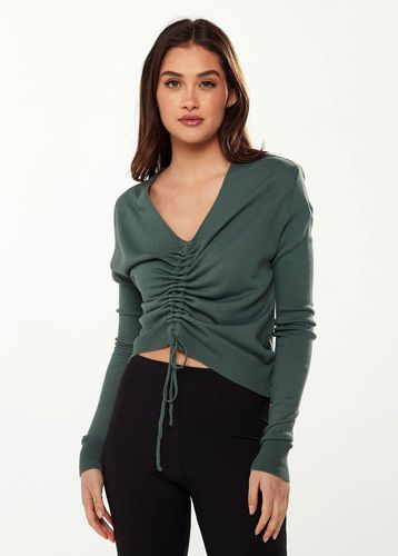 Womens V-Neck Top with Ruching Detail in - One Size - NastyGal UK (+IE) - Modalova
