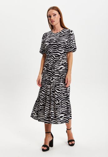 Womens Liquorish Zebra Printed Open Back Viscose Midi Dress - - 16 - NastyGal UK (+IE) - Modalova