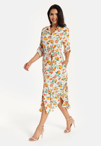 Womens Liquorish Fruit Print Button Through Shirt Dress - - 8 - NastyGal UK (+IE) - Modalova