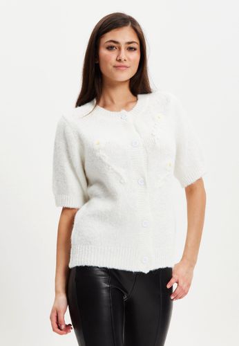 Womens Knitted Floral Short Sleeve Cardigan - One Size - Liquorish - Modalova