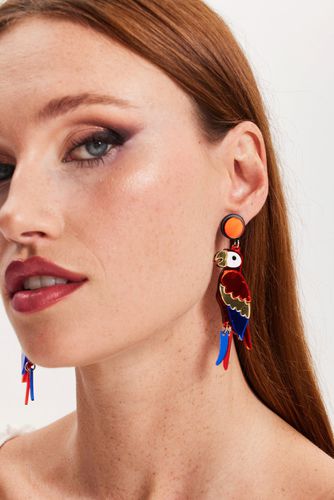 Womens Drop Style Parrot Earring Mirror Finish - - One Size - Liquorish - Modalova