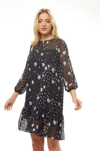 Womens Multi Sized Polka Dot Print Chiffon Dress in - L - Liquorish - Modalova