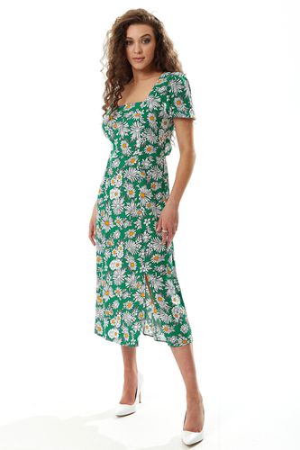 Womens Floral Print Midi Dress wit Cut Out Back - - L - Liquorish - Modalova