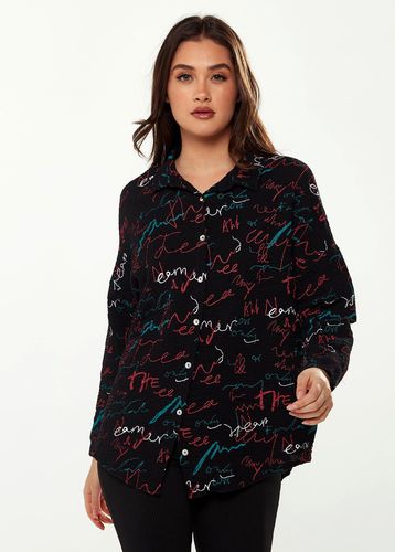 Womens Shirt with Multicolour Signature Pattern in - M - Liquorish - Modalova