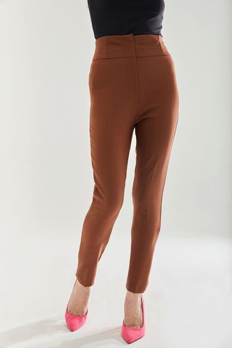 Womens Brown Skinny Trousers - M - Liquorish - Modalova