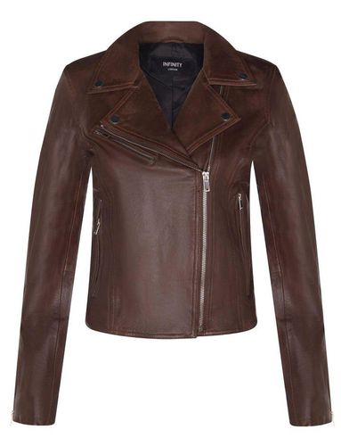 Womens Classic Leather Brando Biker Jacket-Loughton - - 14 - Infinity Leather - Modalova