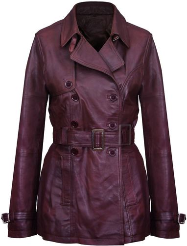 Womens Mid Length Leather Trench Coat -Oakham - - 16 - NastyGal UK (+IE) - Modalova