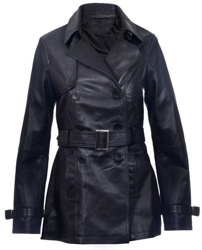 Womens Mid Length Leather Trench Coat -Oakham - - 10 - NastyGal UK (+IE) - Modalova
