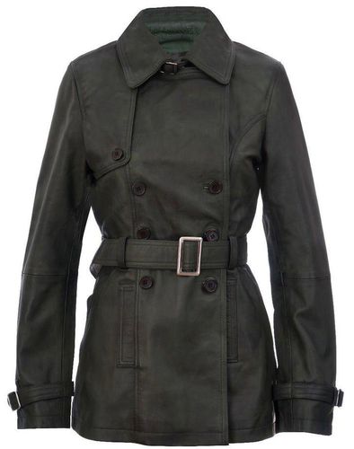 Womens Mid Length Leather Trench Coat -Oakham - - 10 - NastyGal UK (+IE) - Modalova