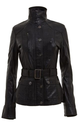 Womens Leather Military-Inspired Biker Jacket-Middleton - - 12 - NastyGal UK (+IE) - Modalova