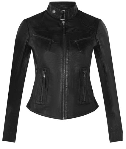 Womens Slim-Fit Leather Biker Jacket-Maldon - - 10 - NastyGal UK (+IE) - Modalova