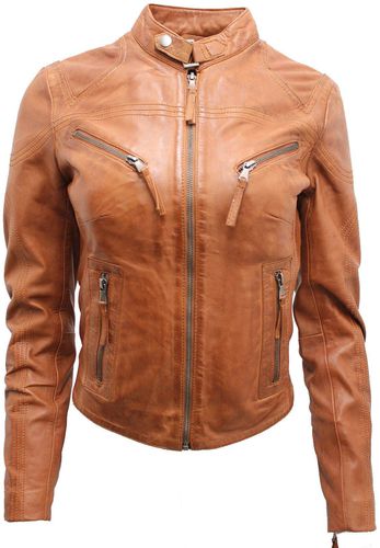 Womens Slim-Fit Leather Biker Jacket-Maldon - - 14 - Infinity Leather - Modalova