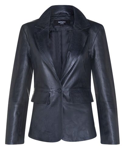 Womens One Button Leather Blazer Jacket-Newhaven - - 22 - Infinity Leather - Modalova