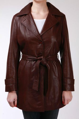 Womens 3/4 Length Tie Belt Trench Coat-Oldbury - - 10 - Infinity Leather - Modalova