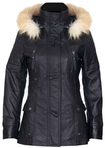 Womens Quilted Leather Hooded Parka Jacket-Northampton - - 16 - Infinity Leather - Modalova