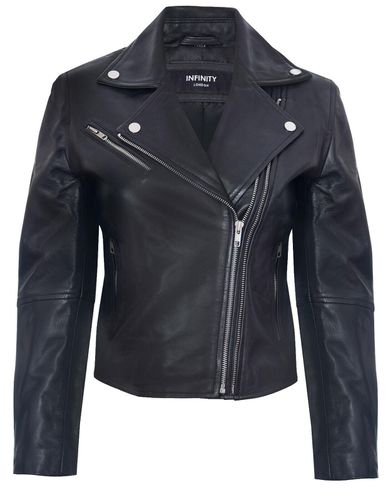 Womens Leather Retro Biker Jacket-Madeley - - 18 - NastyGal UK (+IE) - Modalova