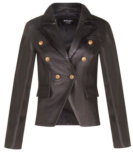 Womens Classic Leather Military Blazer Jacket-Newent - - 22 - Infinity Leather - Modalova