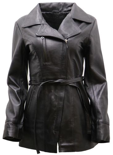 Womens Md Length Leather Biker Jacket-Okehampton - - 12 - NastyGal UK (+IE) - Modalova