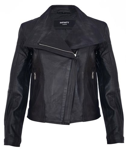 Womens Classic Leather Shawl Wrap Biker Jacket - Morpeth - - 14 - NastyGal UK (+IE) - Modalova