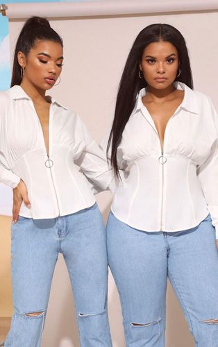 Womens Plus Zip Corset Detail Shirt - 26 - NastyGal UK (+IE) - Modalova