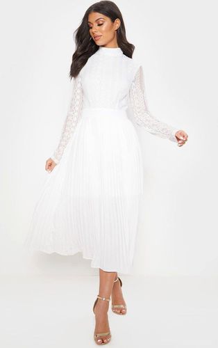 Womens Lace Top Pleated Midi Dress - 4 - NastyGal UK (+IE) - Modalova