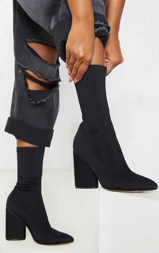 Womens Chunky Block Heel Sock Boot - 3 - NastyGal UK (+IE) - Modalova