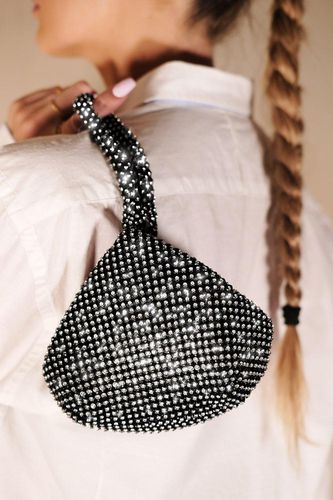 Womens 'Diamante' Mini Chainmail Pouch Bag - - One Size - Where's That From - Modalova