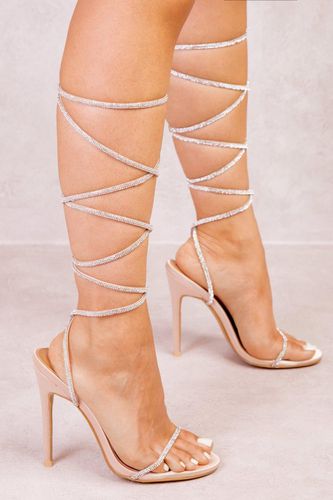 Womens 'Ophelia' Diamante Strap Lace Up Tie Leg High Heels - - 8 - Where's That From - Modalova